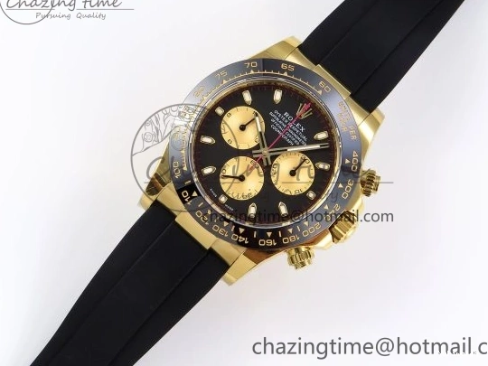 EDITION DAYTONA STRAP 116518 DIAL 1:1 YG BLACK RUBBER APSF ON SH4130 BEST OYSTERFLEX 0426